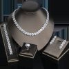 Bridal Jewelry Wedding Formal Dress Accessories Zircon Four-piece Set