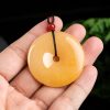 Jinsi Jade Peace Buckle Safe Gobi Jade Topaz Men's And Women's Necklace