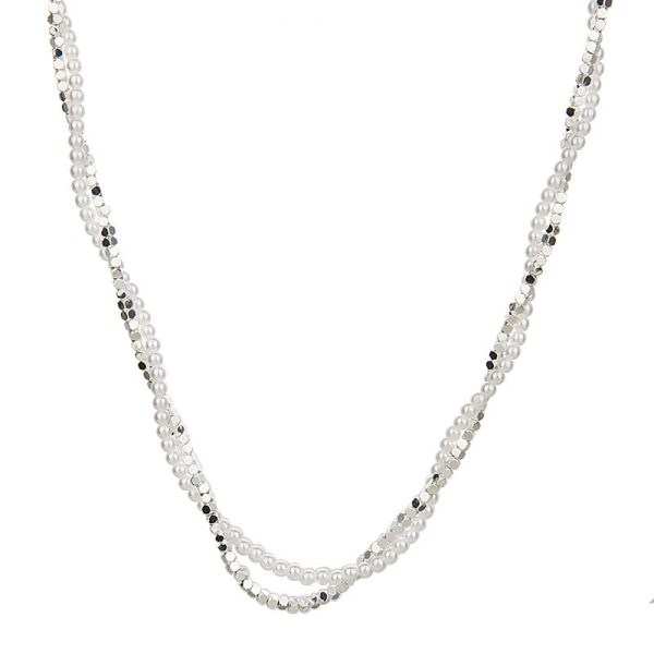 Double-layer Winding Small Pieces Of Silver Pearl Necklace For Women