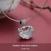 Jade Top Koi Sterling Silver Jade Pendant Natural Chalcedony Longevity Lock Collar