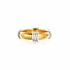 Female Punk Room Gold Ring Inlaid With Titanium Steel Ring