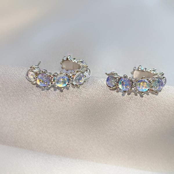 Fashion C- Shaped Circle Female Earrings