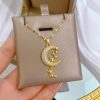 Moon Tassel Light Luxury Temperament Gorgeous Full Diamond Necklace