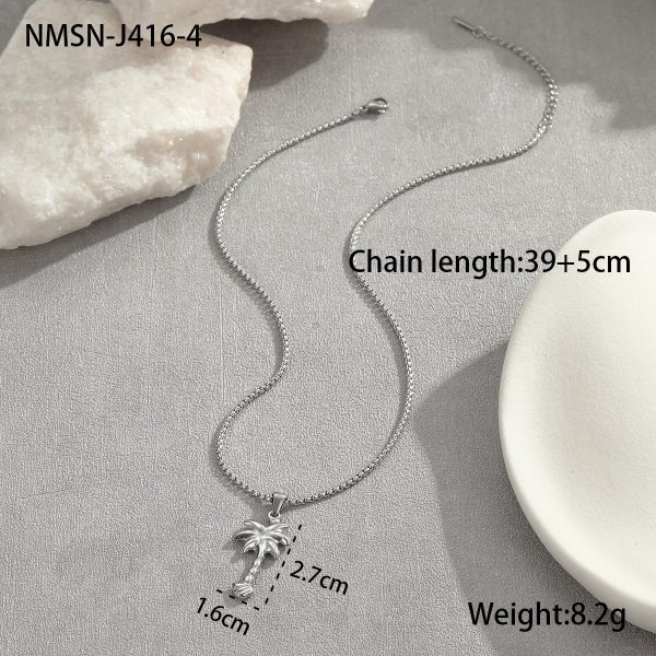 Coconut Fishtail Pendant Stainless Steel Necklace