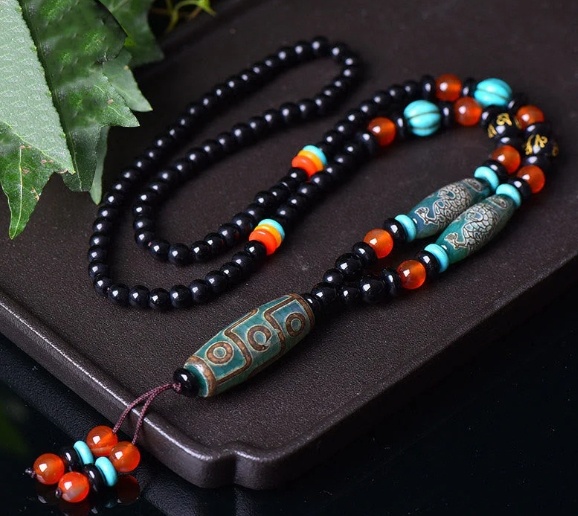 Wholesale Dzi Bead Ethnic Style All-match Pendant Tianzhu Necklace