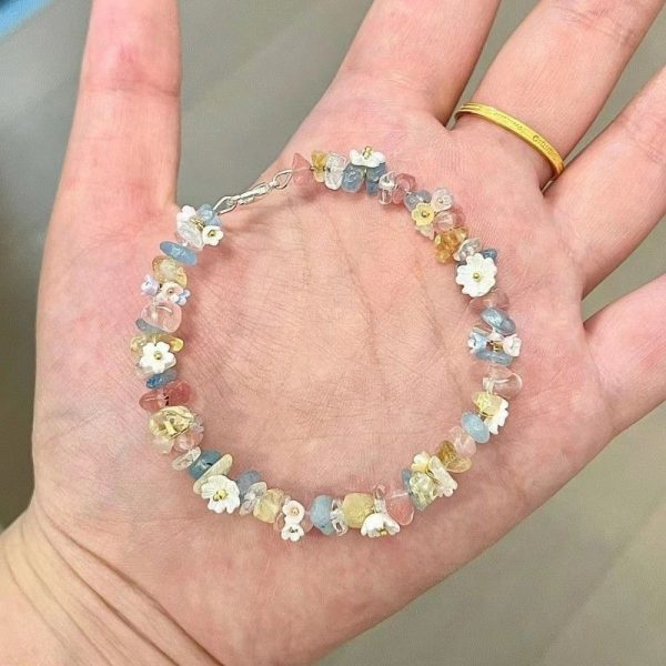 Dopamine Color Crystal Flowers Bracelet