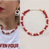 Red New Style Gravel Clavicle Chain Freshwater Pearl Necklace For Women