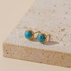 Simple All-match Titanium Steel Turquoise Collarbone Necklace Set