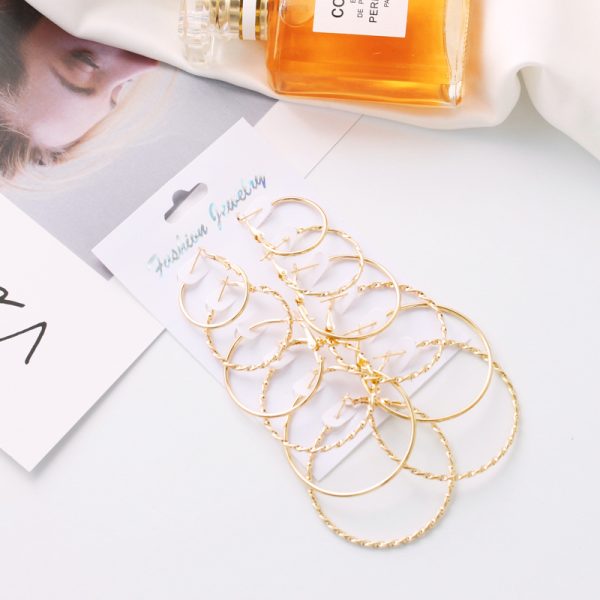 Fashion Large Medium And Small Suit Circle Earrings