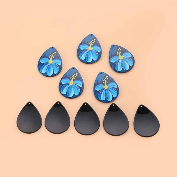 Vintage Drop-shaped Flower Acrylic Earrings