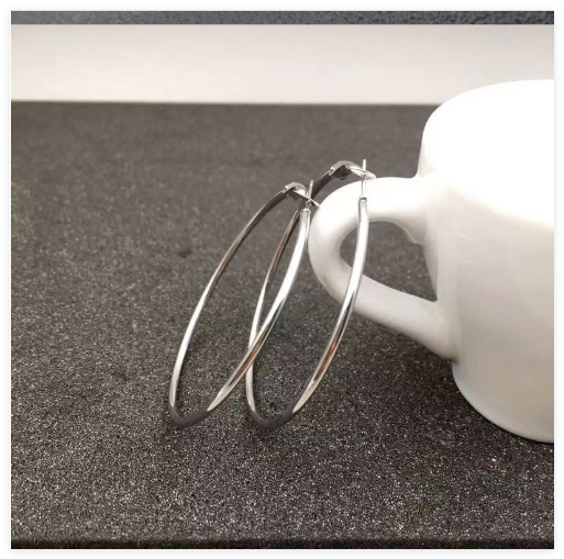 European And American Fashion Stainless Steel Earrings Big Circle Shrimp Male Buckle Earrings Female Jewelry