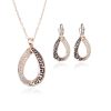 Jewelry Commemorative Gift Rose Gold Plated Necklace And Earring Set