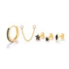 S925 Sterling Silver Fashion Personality Stud Earrings Set