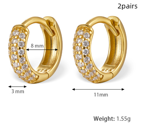 Amy Chunky Paved Hoops Earrings