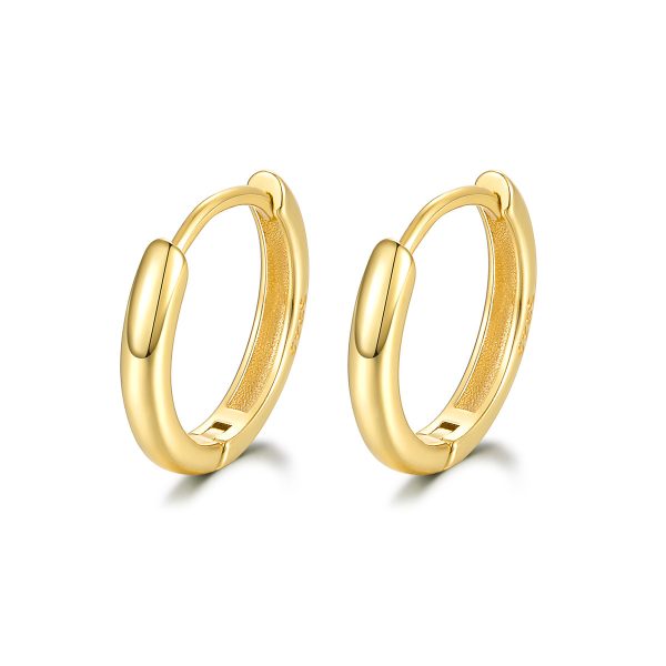 Simple Bracelet 925 Earrings Sterling Silver Big Circle Ear Clip