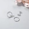 S925 Silver Microset Geometric Circle Stud Earrings