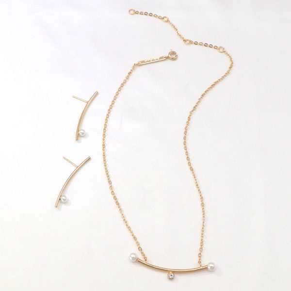 Pearl Jewelry Set French Freshwater Pearl Smiley Face Necklace Women