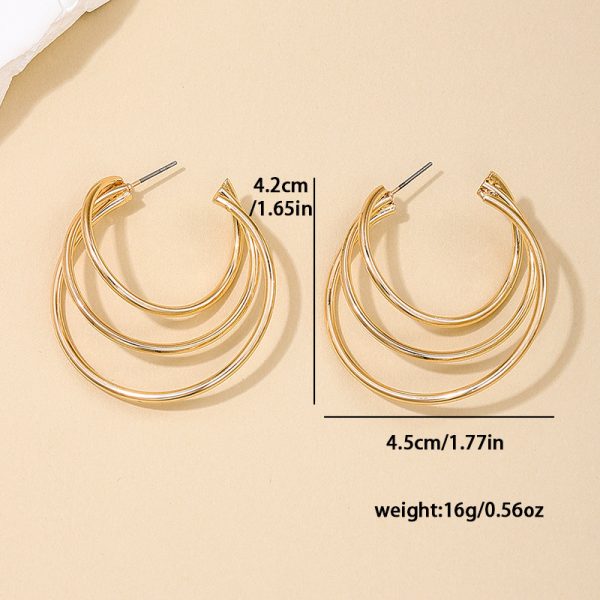 Ins Style Metal Multi-layer Circle Women's Earrings