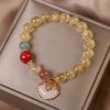 Natural Citrine Jade Ruyi Pendant Bracelet For Women
