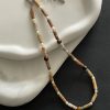 Original Freshwater Pearl Tiger Eye Clavicle Chain Natural Stone Beaded Necklace