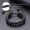 Natural Stone Frosted Stone Beaded Bracelet Iron Ore Double Wrap Braided Bracelet