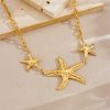 Shell Starfish Sun Stainless Steel Necklace