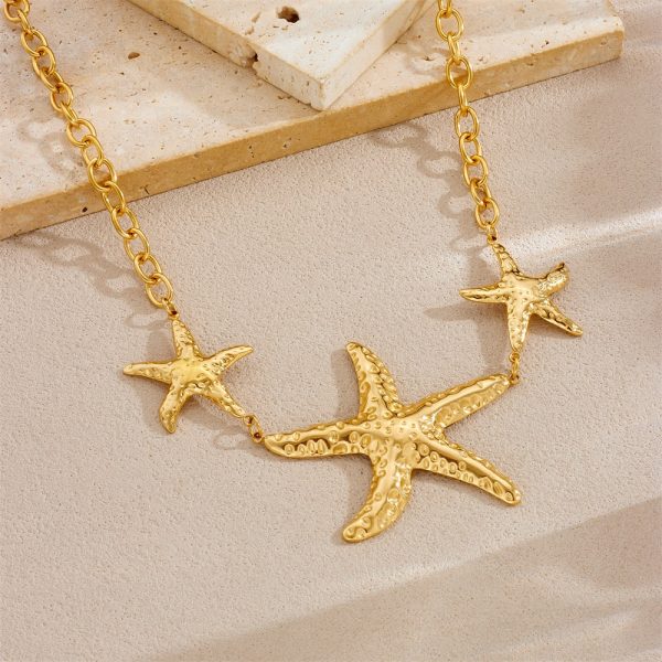 Shell Starfish Sun Stainless Steel Necklace
