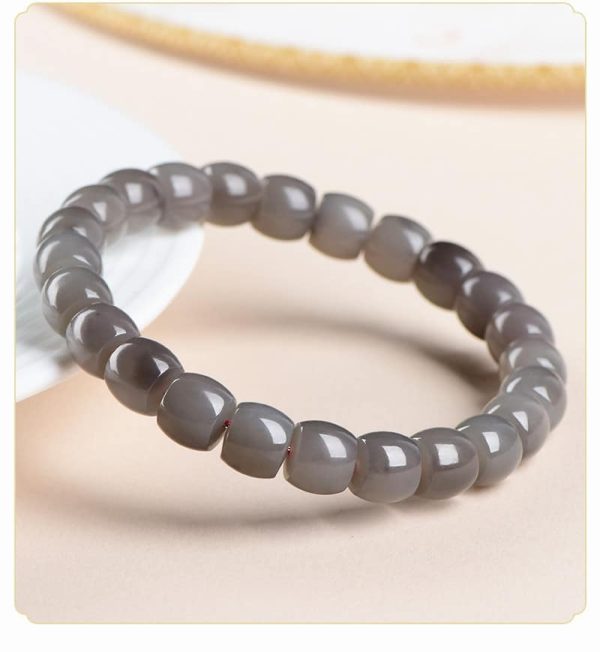 Natural Smokey Violet Hetian Jade Straight Cut Bracelet