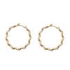 925 Silver Needle Pearl Circle Female Exaggerated Earrings