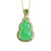 Green Chalcedony Pendant Agate Gourd Necklace