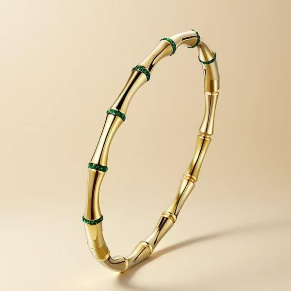 Stainless Steel Colorfast Handmade Colored Bamboo Bracelet
