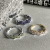 Fashion Color Open-end Zircon Ring Women