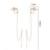 Cross Border Jewelry Wholesale Niche Design Earrings Female Fashion Europe And America Snake Shaped Copper Micro Set Zircon Long Tassel Ear Line