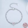 Sweet Girlish 925 Sterling Silver Exquisite Heart-shaped Bracelet