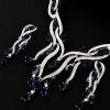 New Crystal Jewelry Zircon Jewelry Set Tassel Pendant