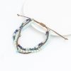 Multi-layer Winding Natural Stone Beaded Alloy Bracelet
