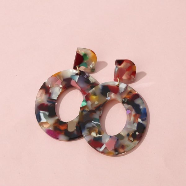 Earrings Set Personality Temperament Acrylic Fashion Exaggerated Jewelry Irregular Color Pendant Earrings