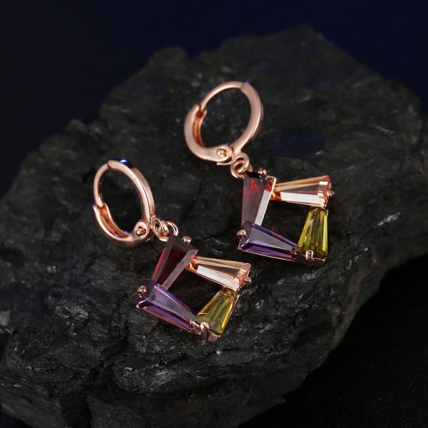 Copper-plated Gold Jewelry Necklace Ear Stud Two-piece Set