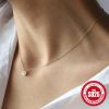 New S925 Sterling Silver Seven Diamond Flower Necklace For Women