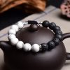White Turquoise Volcanic Rock Couple Bracelet