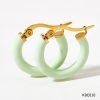 Ins Wind Circle Macaron Dripping Oil Ear Ring