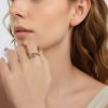 S925 Sterling Silver European And American Color Separation Electroplated Water Drop Open Ring For Women