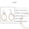 Jane Oval Circle Exaggerated Pendant Two-tone Stud Earrings