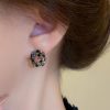 Dark Style Affordable Luxury Fashion Black Circle Flower Earrings
