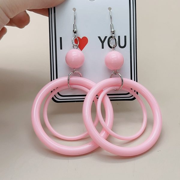 High Sense Hollow Out Stitching Circle Ear Rings Female