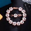 Copper Inlaid Zircon Flower Bracelet