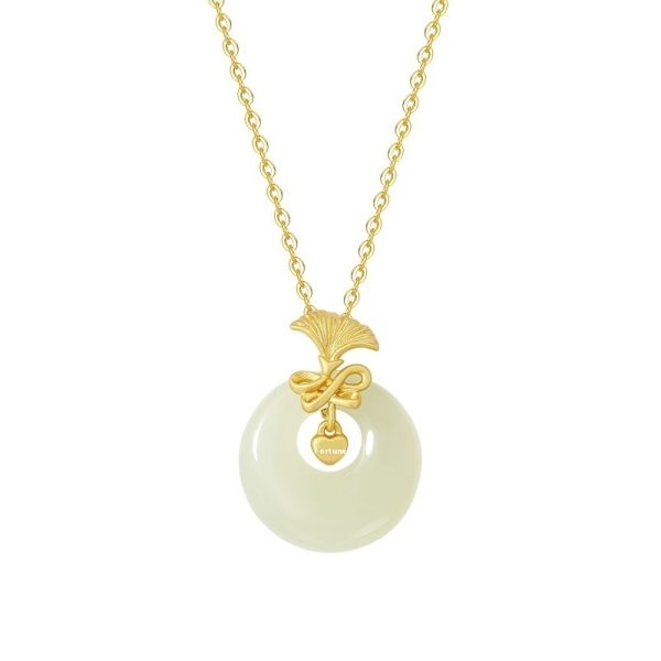 Natural Hetian Jade Necklace Women's S925 Sterling Silver Carnation Pendant