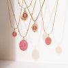 e4a32db1-05d8-4bd7-9f5c-ba55fc89d1f9_trans.jpeg Rhodochrosite 18K Gold Titanium Steel Necklace Women's Fashion All-match High Sense