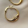 Circle Face Moon Metal Alloy Earrings