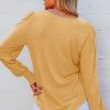 Sky Blue Shirred Shoulder Frilled Cuffs Long Sleeve Top